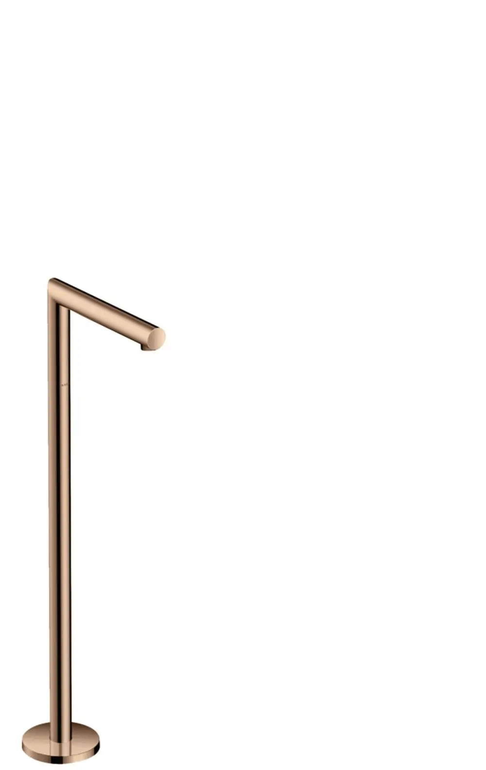 Bodenstehender Wasserhahn mit gerader Auslaufform in poliertem Rotgold, hergestellt von AXOR. Minimalistisches Design, geeignet für moderne Badezimmereinrichtungen.